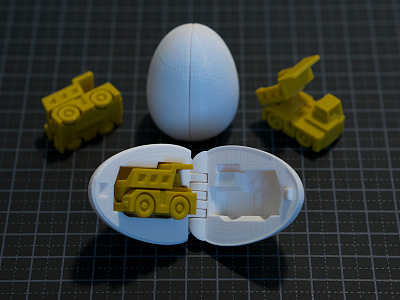 3D Printable Surprise Egg - #1 Tiny Haul Truck Toy 3d 3d printing surprise egg toy