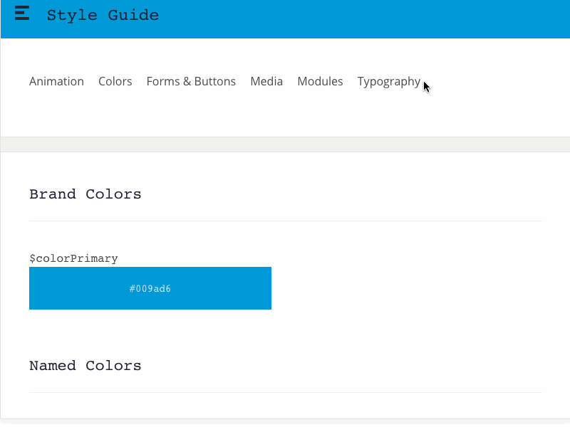 Style Guide for my personal site css portfolio style guides