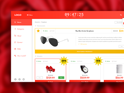 eCommerce ecommerce flat material red shop ui user experience user interface ux web web design