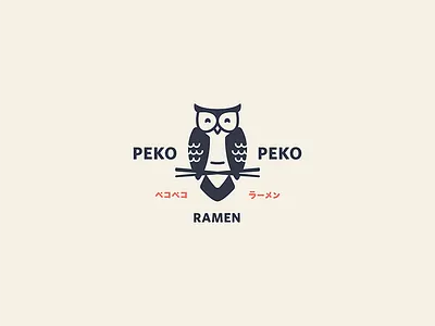 PekoPeko Ramen branding identity japan logo noodles owl ramen restaurant visual identity