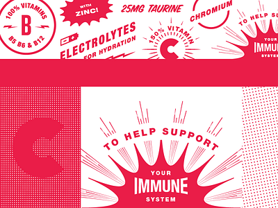 Super vitamins! c electrolytes illustration lettering superhero vibes vitamins