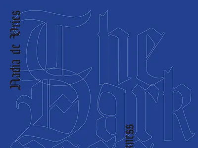 The Darkness black blackletter blue darkness editorial gothic layout outline stroke type typography white