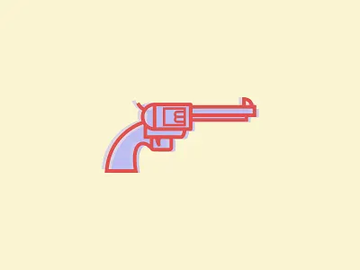 Day 34 - Pistol challenge daily duo flat gun icon line pistol revolver tone western