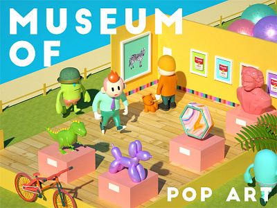 MOPA 3d c4d cg character cinema4d isometric miniature museum octane toy warhol