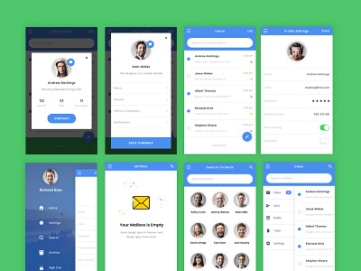 Celestial Messenger Mobile App UI Kit │designerbundle.com apple design design bundle design template ios ios app design messenger messenger app mobile design ui ui kit user interface ux