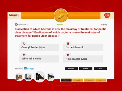 Gsk - Amoxil Champions Game Ui amoxile creative design doctor game gsk healthcare mobile ui ux