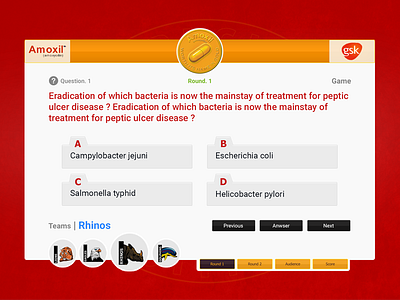 Gsk - Amoxil Champions Game Ui amoxile creative design doctor game gsk healthcare mobile ui ux