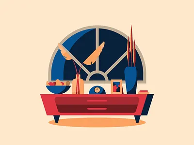 By The Window interior vector