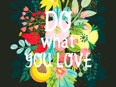 Floral illustration berries flowers fresh graphics marushabelle pattern summer