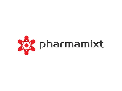 Pharmamixt branding icon identity logo logotype mark medical pharma pharmaceutical red star technology