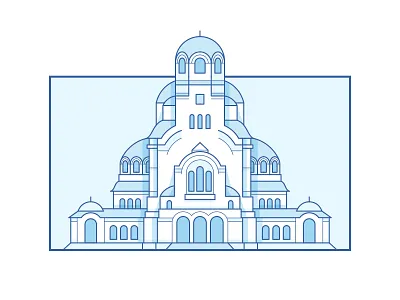 Saint Alexander Nevski Memorial Temple - Sofia architecture building bulgaria church city icon illustration landmark outline sofia symbol temple