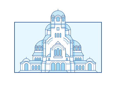 Saint Alexander Nevski Memorial Temple - Sofia architecture building bulgaria church city icon illustration landmark outline sofia symbol temple