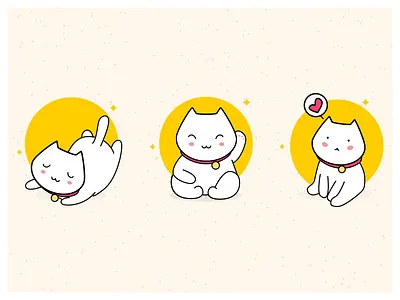 Cute cats art cat character mobile sticker