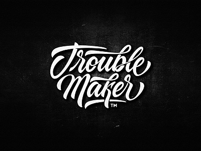 Troublemaker apparel custom dalibass hand drawn lettering logo logotype