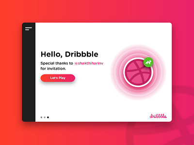 Hello Dribbble! big button dribbble dribbble shot first shot flat design hello dribbble interface