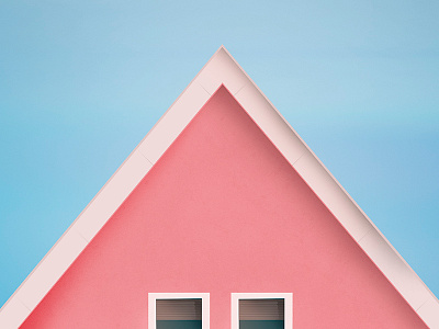 Pink house calm colors flat house illustration