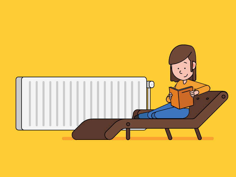 Too cold ! animation book firl gif line read vector yellow