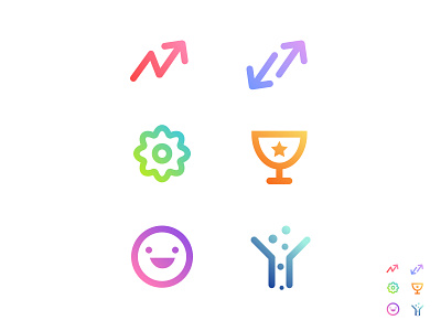 Icons gradient color gradient icons rounded