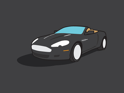 2008 Aston Martin DB9 Volante | MHCC aston martin car db9 flat color illustration symbol