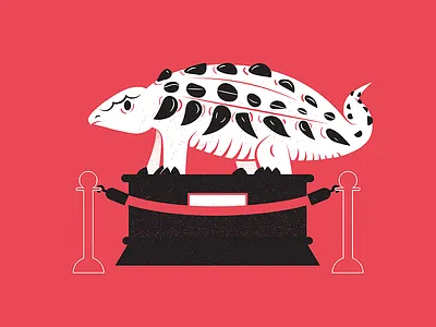 Illustrated Science 145 art museum dinosaur editorial editorial illustration fossil illustration science statue