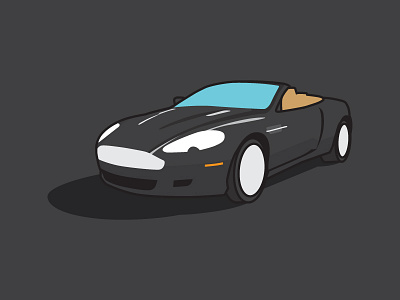 2008 Aston Martin DB9 | Update aston martin car db9 flat color illustration