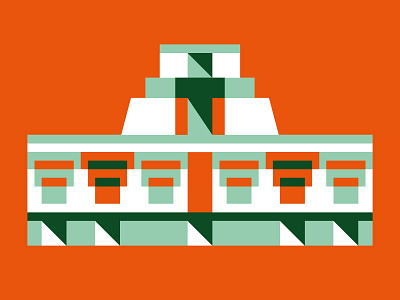 Abstract Uxmal architecture bauwerk building maya temple vector