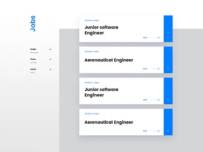 Job list digital interface jobs list ui ux web