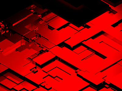 The Red Grid 3d abstract design grid illustration isometric level perspective render