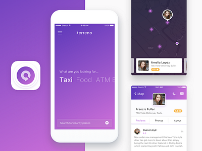 Terreno iOS app about atm driver ios map profile reviews search taxi ui ux