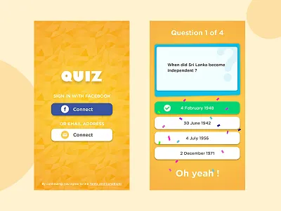 Quiz App app design game play trivia