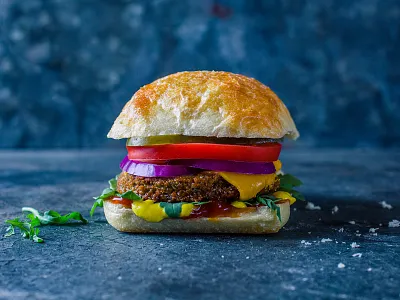 Falasophy Falafel Burger art direction branding design womb food photography food truck identity packaging design photo shoot photography socal styling vegetarian