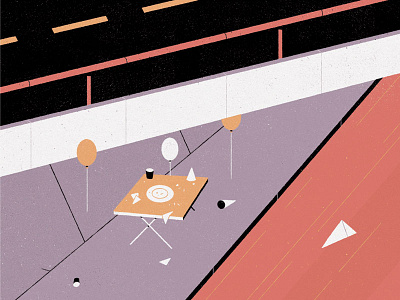 Party under the bridge birthday bridge illustration party