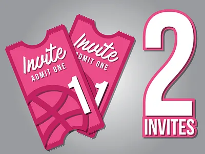 2x Dribbble Invite dribbble invite ticket