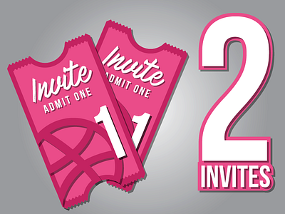 2x Dribbble Invite dribbble invite ticket