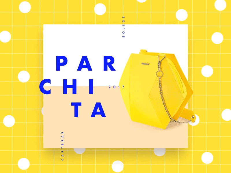 Parchita animation art bag design gif motion web yellow