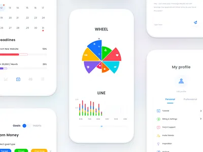 RADAR GRAPH chart. colourful graph ios. app johnyvino ui ux