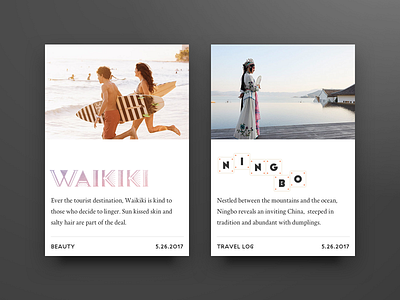 Photography Story Feature Cards design responsive tiny atlas travel ui