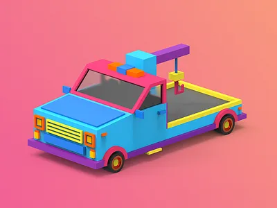 4/4 Car 3d c4d clayrender color gamedev indiegame lowpoly makedev render tolitt