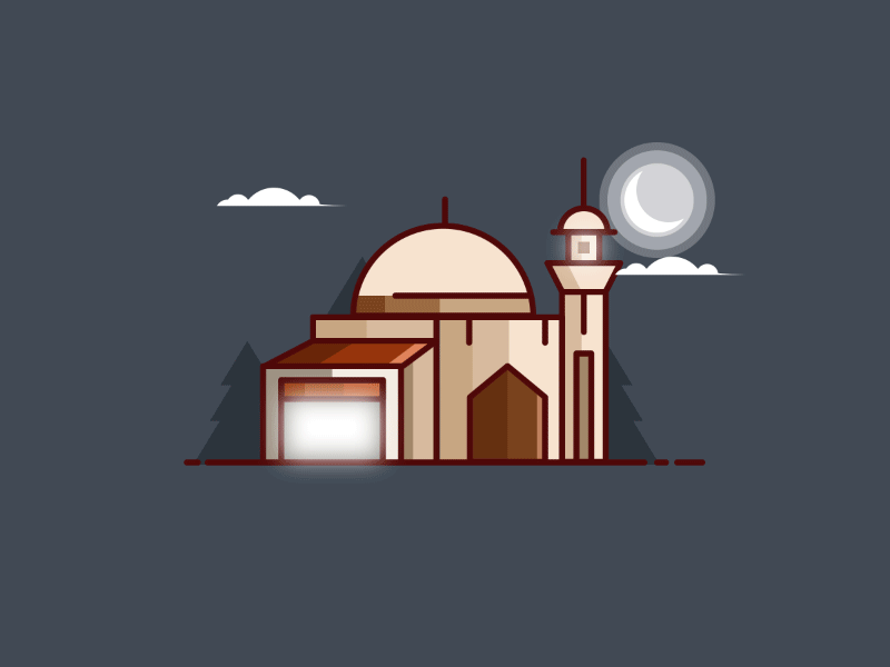 Marhaban Yaa Ramadhan colorhunt flatdesign linedesign mograph mosque motiongraphic ramadhan simple