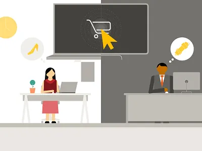Mastercard Office Scene 2d animation characters gif illustration mastercard storyboard vector