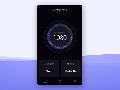 Stats Screen circle loader data visualisation，fintech app gradient color graph rendering， ios application ui design， ux layout