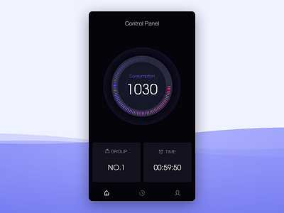 Stats Screen circle loader data visualisation，fintech app gradient color graph rendering， ios application ui design， ux layout