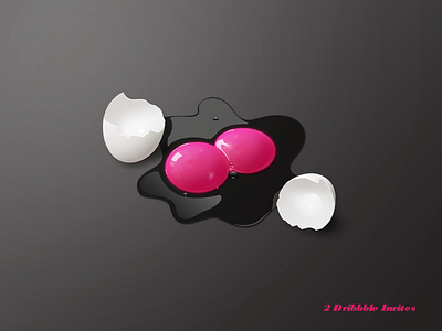 Two Dribbble Invites double egg invites