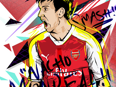 Nacho Monreal illustration soccer vector