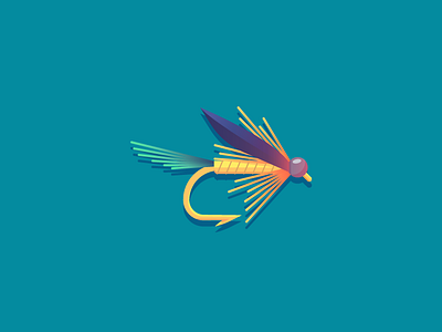 Kingfish Butcher (104/365) daily design design series fish fishing fly fly fishing hook illustration insect kingfisher kingfisher butcher rustic