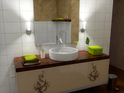 Bathroom Night version 3d cinema4d