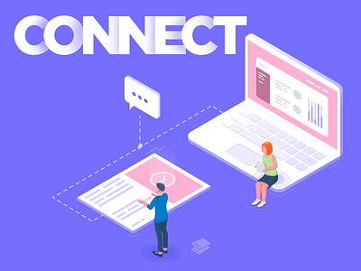 Connect connect flat illustration modularity notebook table