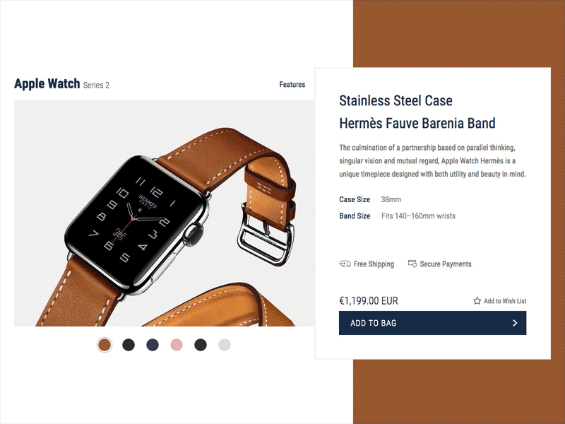 99ui#5 Single Product animations apple clean free interaction product responsive single watch watches