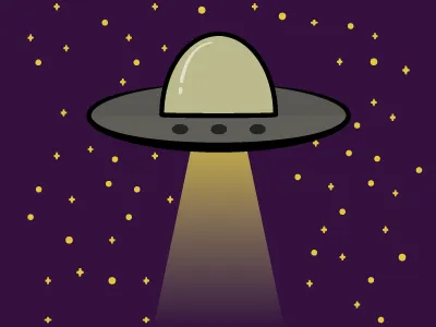 Beam Me Up flat illustration outer space space spaceship stars ufo vector