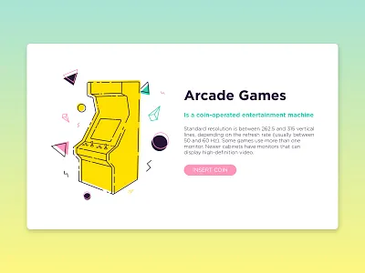 Arcade Games UI 80s app arcade concept illustration material mobile ui web web design